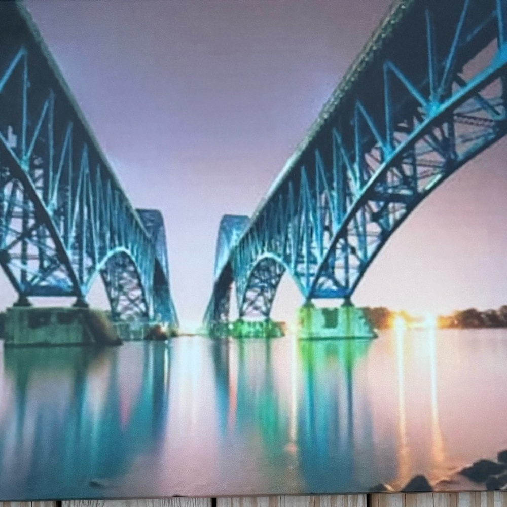 Blue Bridge Canvas Wall Art